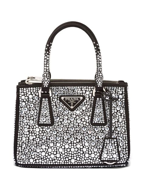 prada crystal bag silver|bedazzled prada bag.